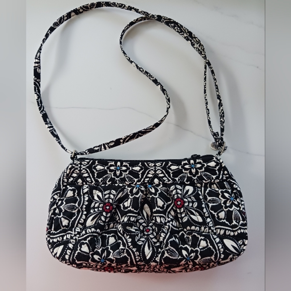 VERA BRADLEY Shoulder Purse Bag Women's Lightweight Quilted Travel Black…